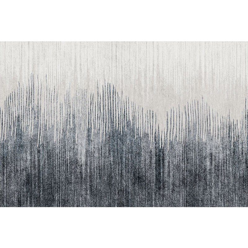 Lisslune | Minimalist bedroom mat dark gray-white abstract printed carpet made of polyester non-slip back maintenance-friendly carpet