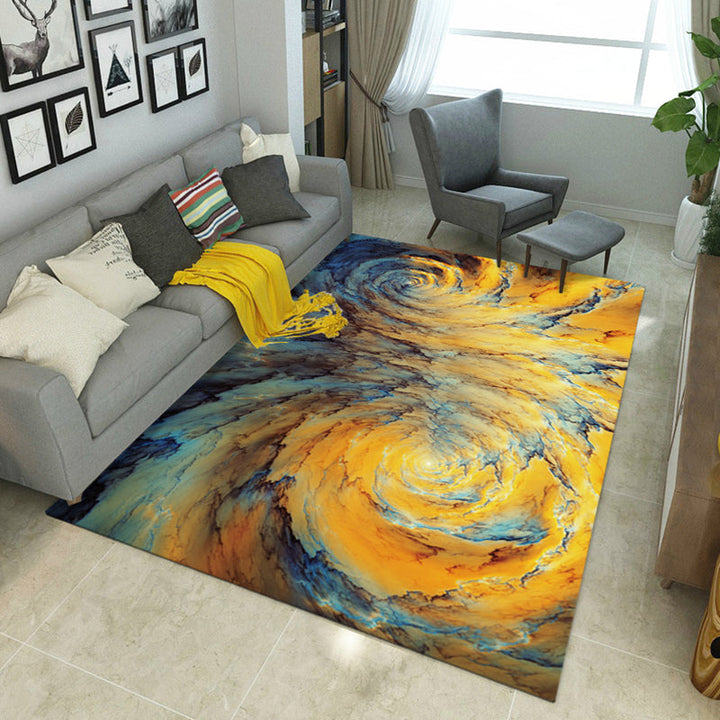 Lisslune | Steampunk Living Room Rug Multicolor Abstract Print Indoor Rug Polyester Non-slip Pet-friendly Rug