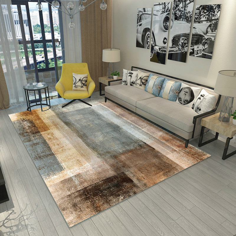 Lisslune | Steampunk Living Room Rug Multicolor Abstract Print Indoor Rug Polyester Non-slip Pet-friendly Rug