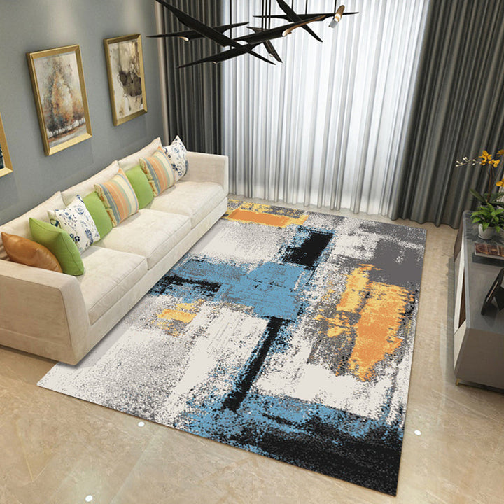 Lisslune | Steampunk Living Room Rug Multicolor Abstract Print Indoor Rug Polyester Non-slip Pet-friendly Rug