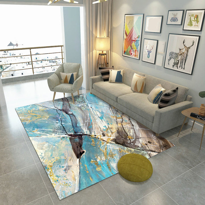 Lisslune | Steampunk Living Room Rug Multicolor Abstract Print Indoor Rug Polyester Non-slip Pet-friendly Rug