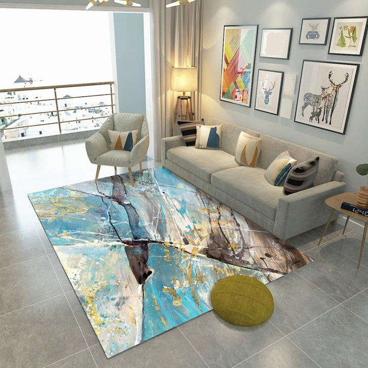 Lisslune | Steampunk Living Room Rug Multicolor Abstract Print Indoor Rug Polyester Non-slip Pet-friendly Rug