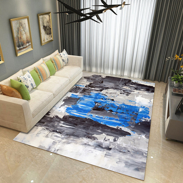 Lisslune | Steampunk Living Room Rug Multicolor Abstract Print Indoor Rug Polyester Non-slip Pet-friendly Rug