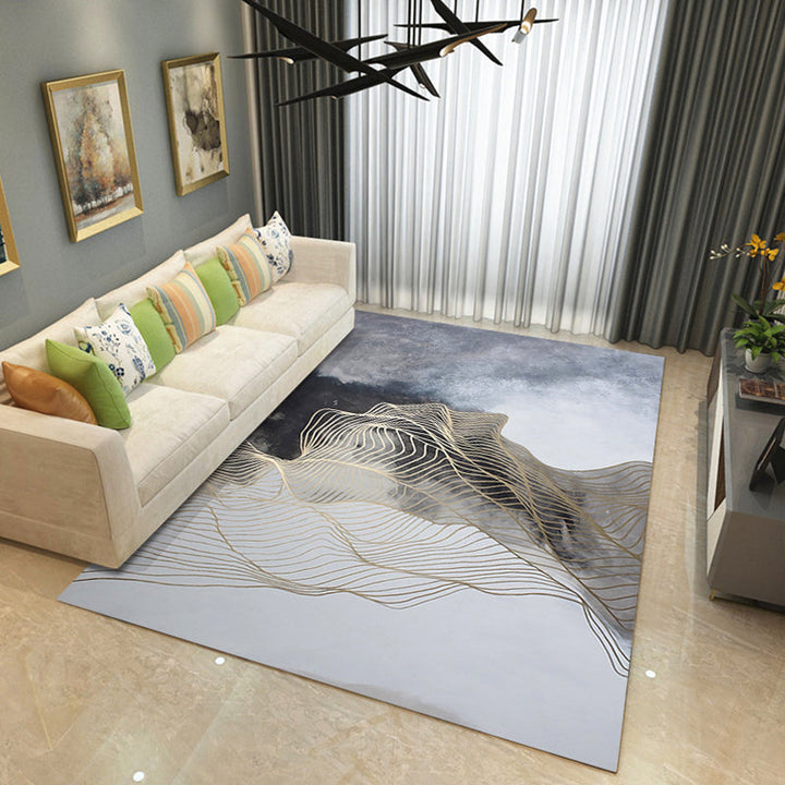 Lisslune | Steampunk Living Room Rug Multicolor Abstract Print Indoor Rug Polyester Non-slip Pet-friendly Rug