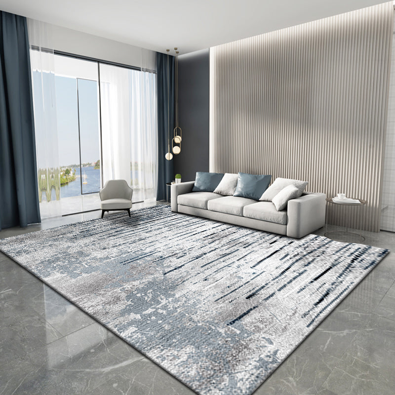 Lisslune | Scandinavian Bedroom Rug Multicolor Abstract Printed Indoor Carpet Polyester Non-Slip Washable Area Rug