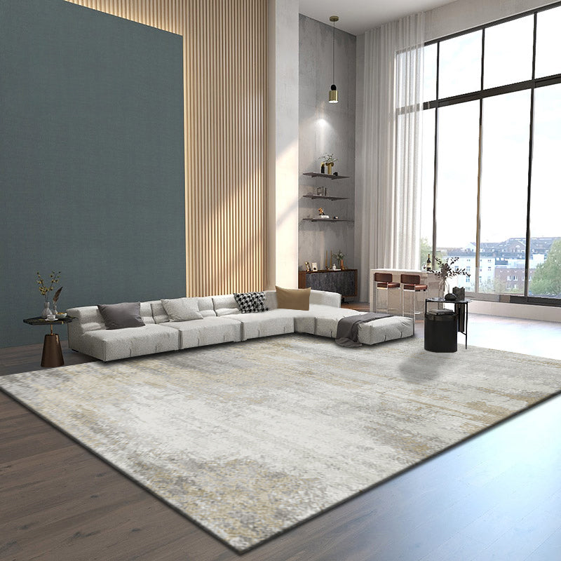 Lisslune | Scandinavian Bedroom Rug Multicolor Abstract Printed Indoor Carpet Polyester Non-Slip Washable Area Rug