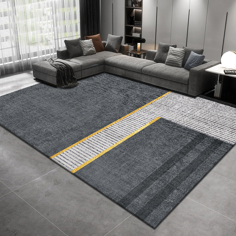 Lisslune | Trendy abstract print carpet multicolored polyester indoor rug non-slip backing pet-friendly easy-to-clean area rug for the living room