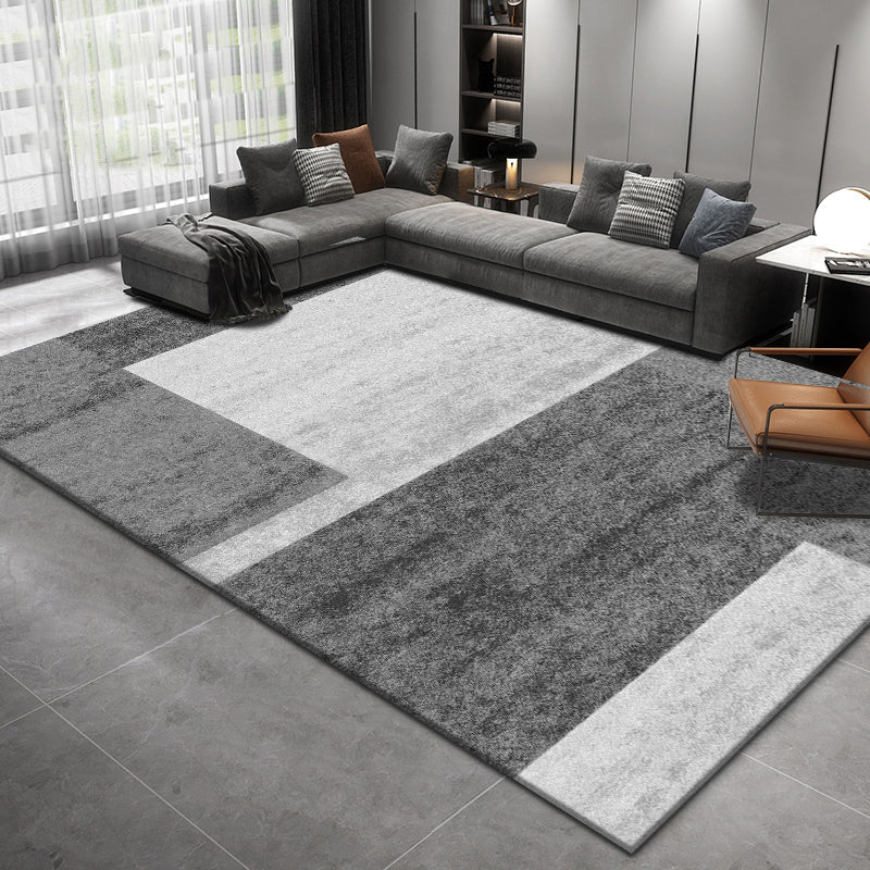 Lisslune | Trendy abstract print carpet multicolored polyester indoor rug non-slip backing pet-friendly easy-to-clean area rug for the living room