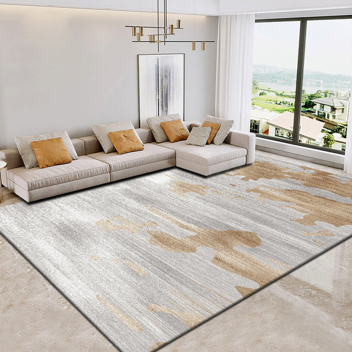 Lisslune | Trendy abstract print carpet multicolored polyester indoor rug non-slip backing pet-friendly easy-to-clean area rug for the living room