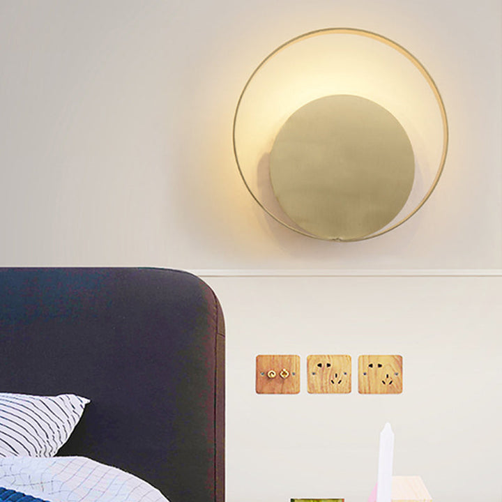 Skørter | Gold Circular Wall Lighting Traditionary Metal LED Wall Light in Warm/White Light for Living Room