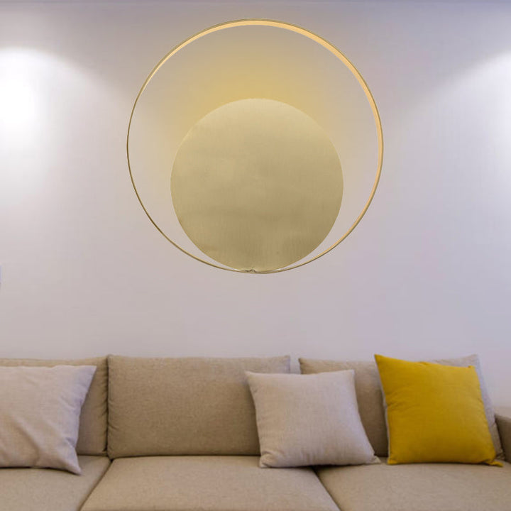 Skørter | Gold Circular Wall Lighting Traditionary Metal LED Wall Light in Warm/White Light for Living Room
