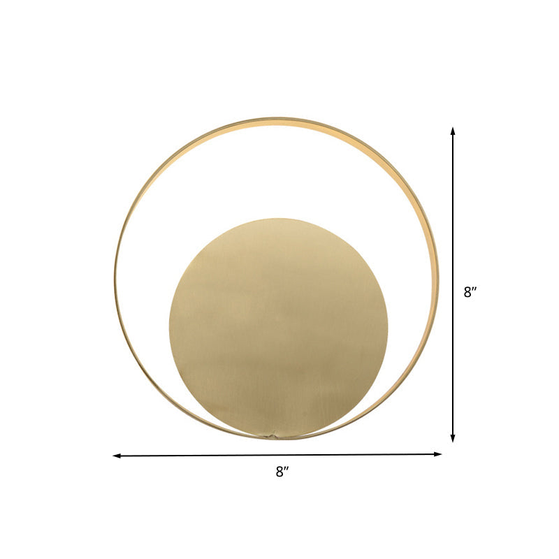 Skørter | Gold Circular Wall Lighting Traditionary Metal LED Wall Light in Warm/White Light for Living Room