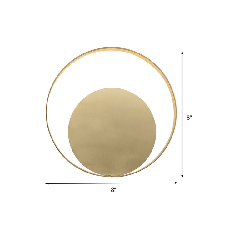 Skørter | Gold Circular Wall Lighting Traditionary Metal LED Wall Light in Warm/White Light for Living Room