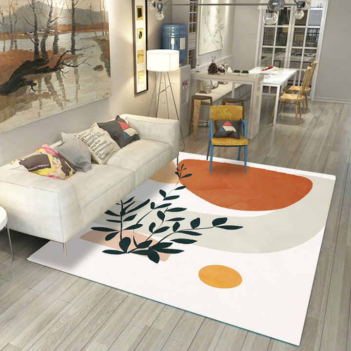 Lisslune | Casual Living Room Rug Multicolored Color Blocked Rug Polypropylene Non-Slip Easy to Care Indoor Rug