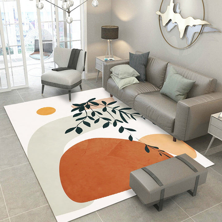 Lisslune | Casual Living Room Rug Multicolored Color Blocked Rug Polypropylene Non-Slip Easy to Care Indoor Rug