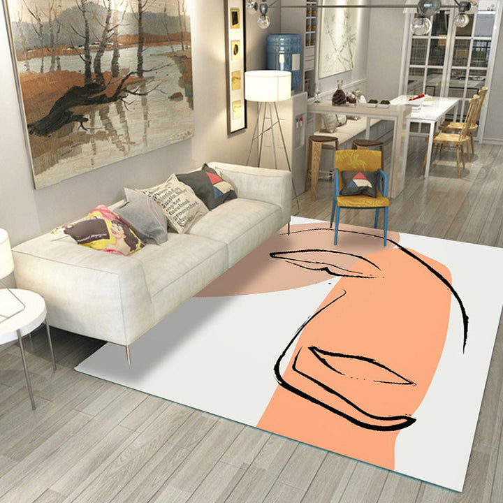 Lisslune | Casual Living Room Rug Multicolored Color Blocked Rug Polypropylene Non-Slip Easy to Care Indoor Rug