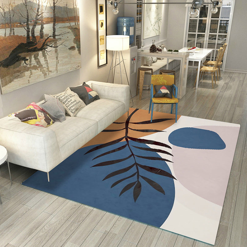 Lisslune | Casual Living Room Rug Multicolored Color Blocked Rug Polypropylene Non-Slip Easy to Care Indoor Rug