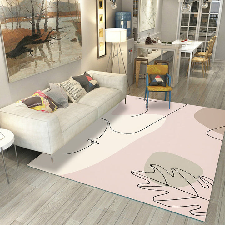 Lisslune | Casual Living Room Rug Multicolored Color Blocked Rug Polypropylene Non-Slip Easy to Care Indoor Rug
