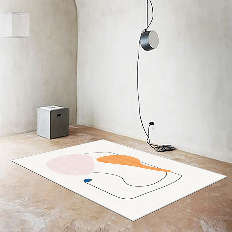 Lisslune | Modern hand-printed rug Multifleur polypropylene indoor rug non-slip carpet side easy care area rug for room