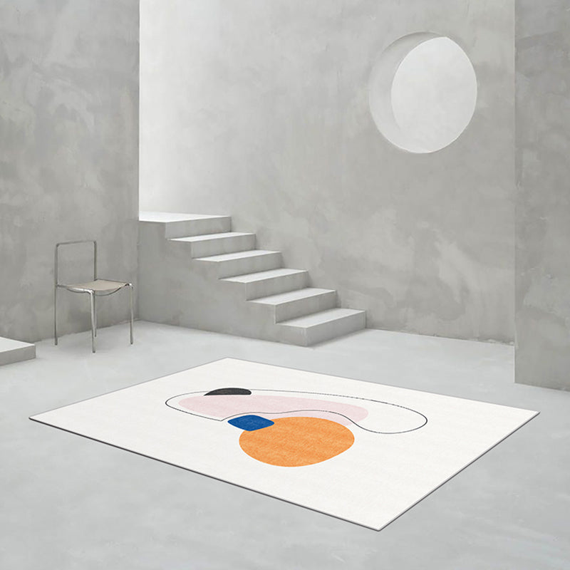 Lisslune | Modern hand-printed rug Multifleur polypropylene indoor rug non-slip carpet side easy care area rug for room