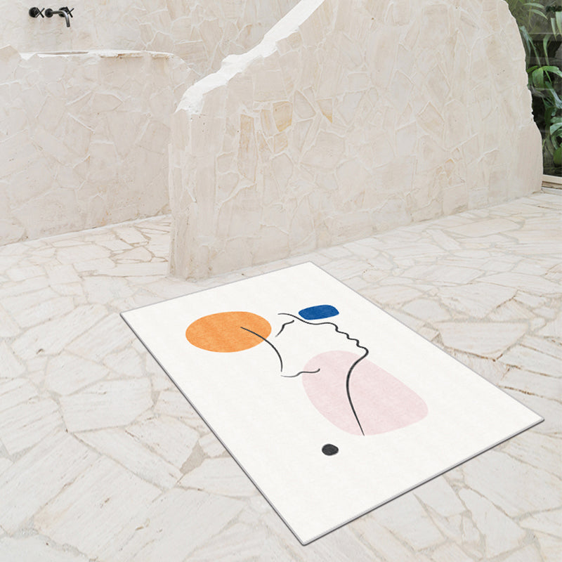 Lisslune | Modern hand-printed rug Multifleur polypropylene indoor rug non-slip carpet side easy care area rug for room