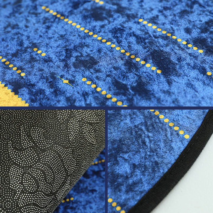 Lisslune | Blue Western Rug Polypropylene Color Block Indoor Carpet Non-Slip Back Stain Resistant Washable Rug for Living Room