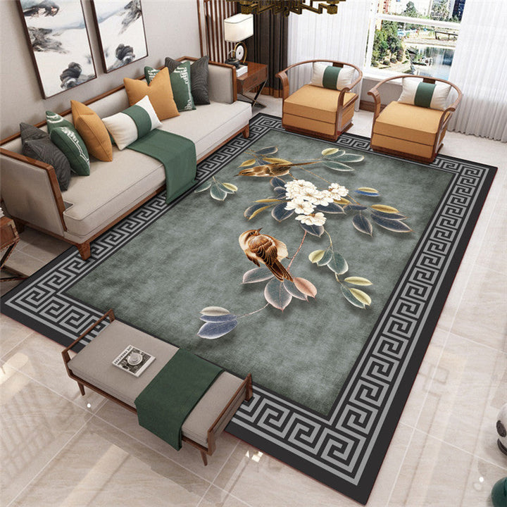 Lisslune | Modern Living Room Carpet Multicolor Flower Print Indoor Rug Polypropylene Pet-Friendly Washable Rug