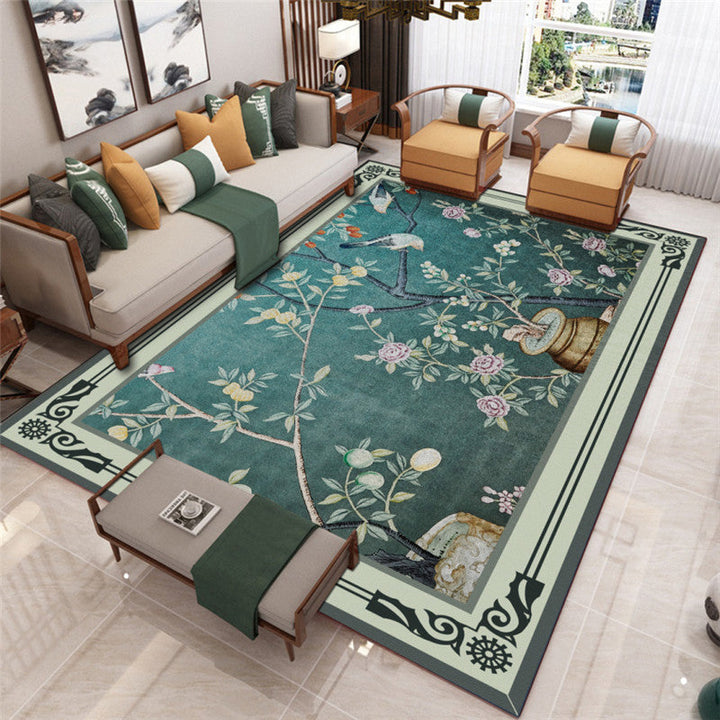 Lisslune | Modern Living Room Carpet Multicolor Flower Print Indoor Rug Polypropylene Pet-Friendly Washable Rug