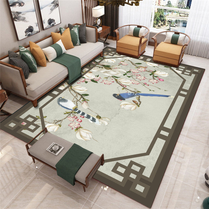 Lisslune | Modern Living Room Carpet Multicolor Flower Print Indoor Rug Polypropylene Pet-Friendly Washable Rug