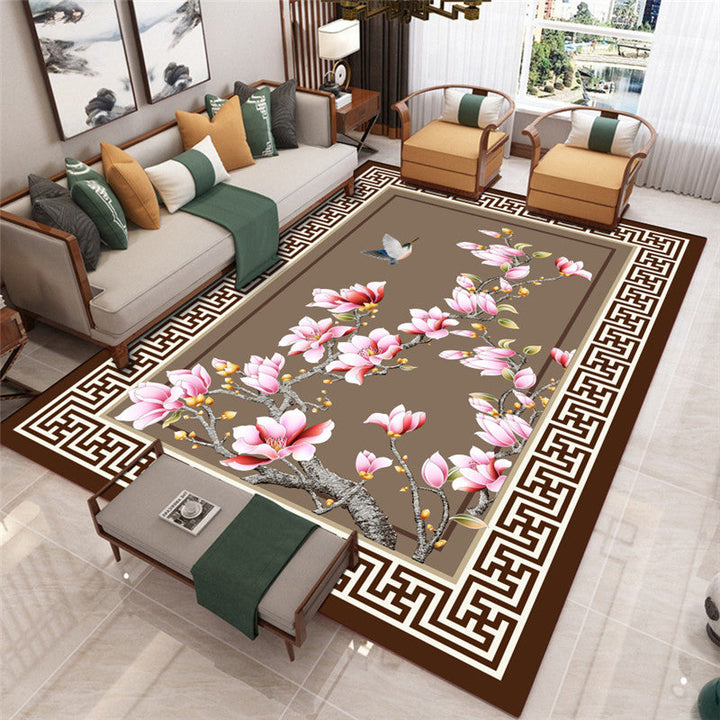 Lisslune | Modern Living Room Carpet Multicolor Flower Print Indoor Rug Polypropylene Pet-Friendly Washable Rug