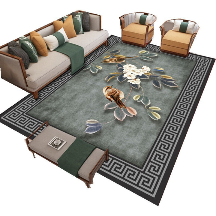 Lisslune | Modern Living Room Carpet Multicolor Flower Print Indoor Rug Polypropylene Pet-Friendly Washable Rug
