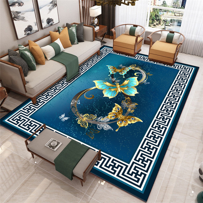 Lisslune | Modern Living Room Carpet Multicolor Flower Print Indoor Rug Polypropylene Pet-Friendly Washable Rug
