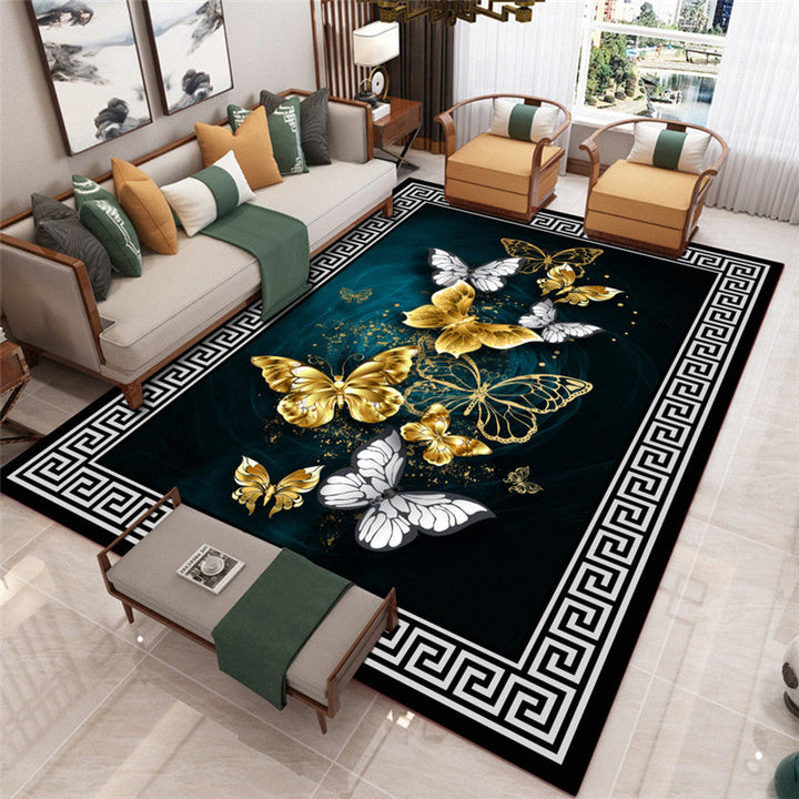 Lisslune | Modern Living Room Carpet Multicolor Flower Print Indoor Rug Polypropylene Pet-Friendly Washable Rug
