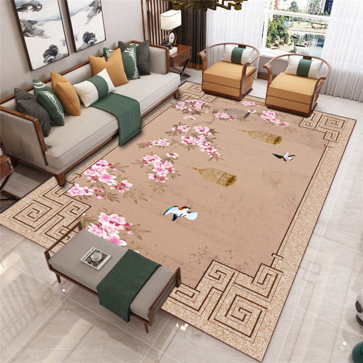 Lisslune | Modern Living Room Carpet Multicolor Flower Print Indoor Rug Polypropylene Pet-Friendly Washable Rug