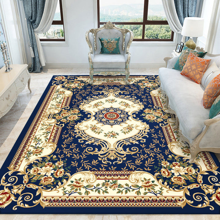 Lisslune | Formal Living Room Rug Versatile Floral Pattern Rug Polyester Non-Slip Back Machine Washable Rug