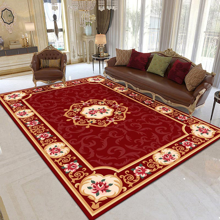 Lisslune | Formal Living Room Rug Versatile Floral Pattern Rug Polyester Non-Slip Back Machine Washable Rug