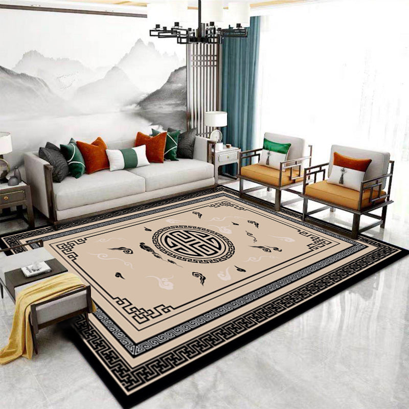Lisslune | Formal Living Room Rug Multicolored Patterned Indoor Rug Polyester Non-Slip Back Washable Rug