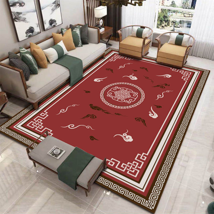 Lisslune | Formal Living Room Rug Multicolored Patterned Indoor Rug Polyester Non-Slip Back Washable Rug