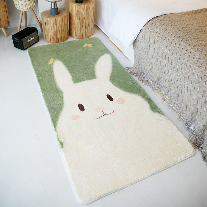 Lisslune | Northern European Cartoon Printed Carpet Multicolor Polyester Area Rug Non-Slip Backing Pet-Friendly Rug for Children