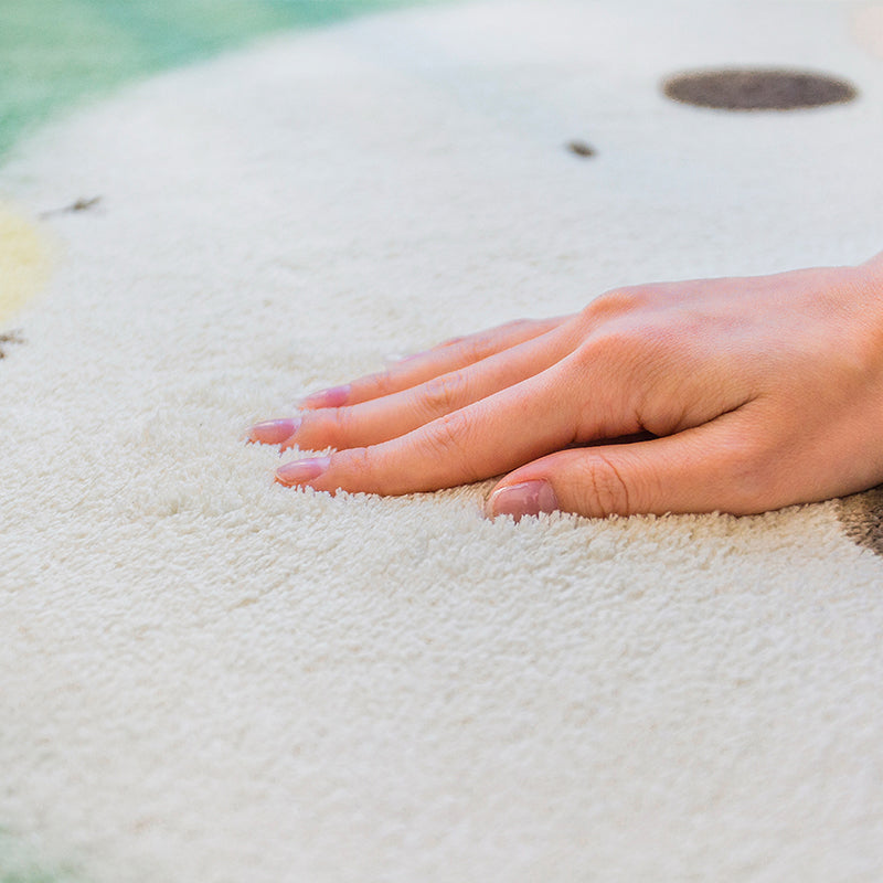 Lisslune | Northern European Cartoon Printed Carpet Multicolor Polyester Area Rug Non-Slip Backing Pet-Friendly Rug for Children