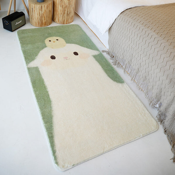 Lisslune | Northern European Cartoon Printed Carpet Multicolor Polyester Area Rug Non-Slip Backing Pet-Friendly Rug for Children