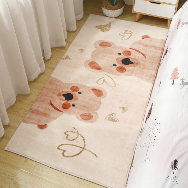 Lisslune | Cute Cartoon Pattern Carpet Multicolor Polypropylene Indoor Carpet Non-Slip Easy to Care Area Rug for Kids Room