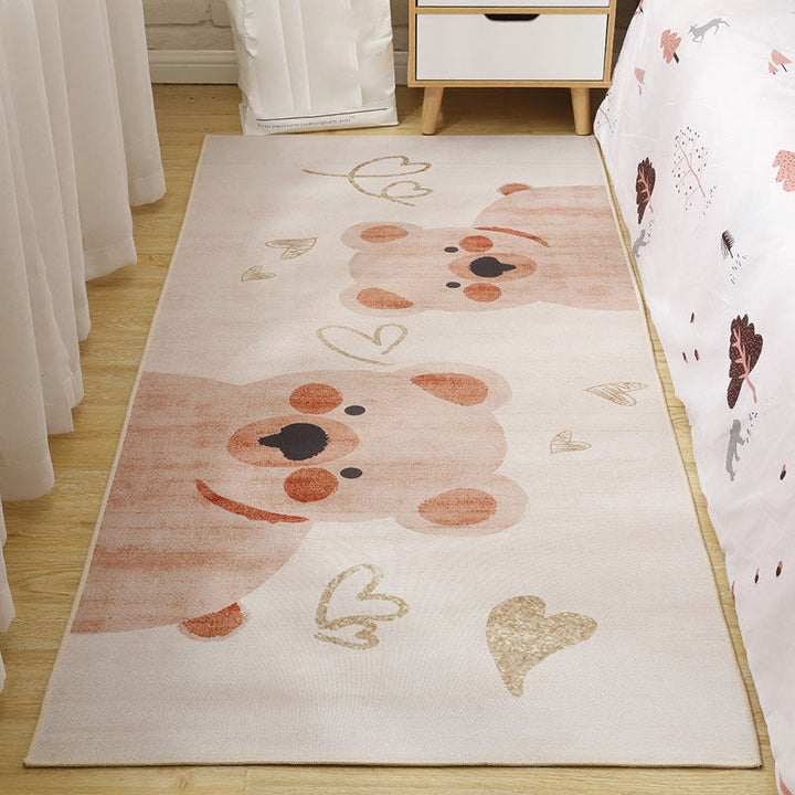 Lisslune | Cute Cartoon Pattern Carpet Multicolor Polypropylene Indoor Carpet Non-Slip Easy to Care Area Rug for Kids Room