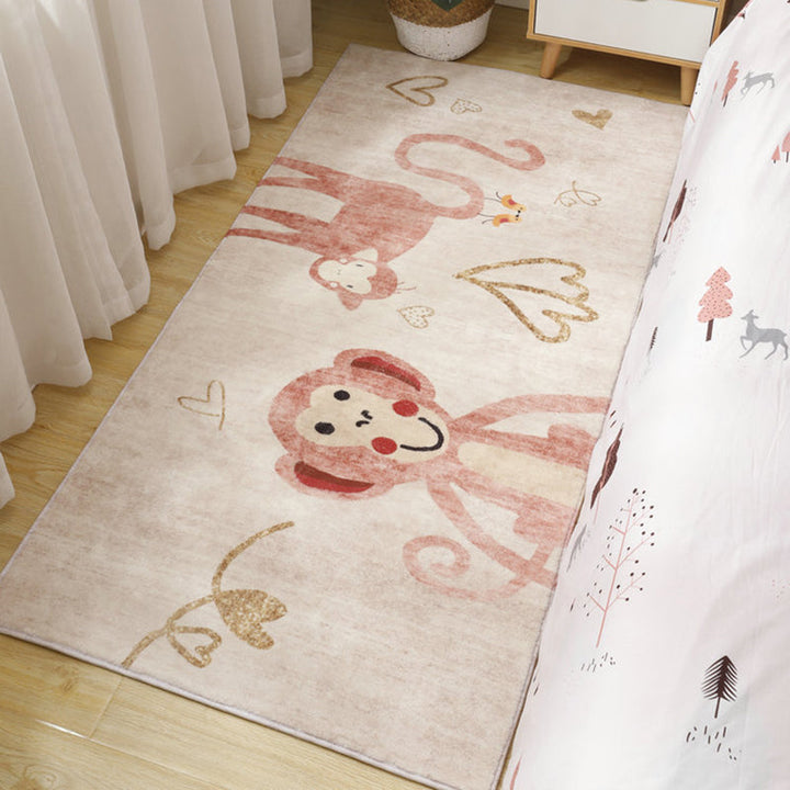 Lisslune | Cute Cartoon Pattern Carpet Multicolor Polypropylene Indoor Carpet Non-Slip Easy to Care Area Rug for Kids Room