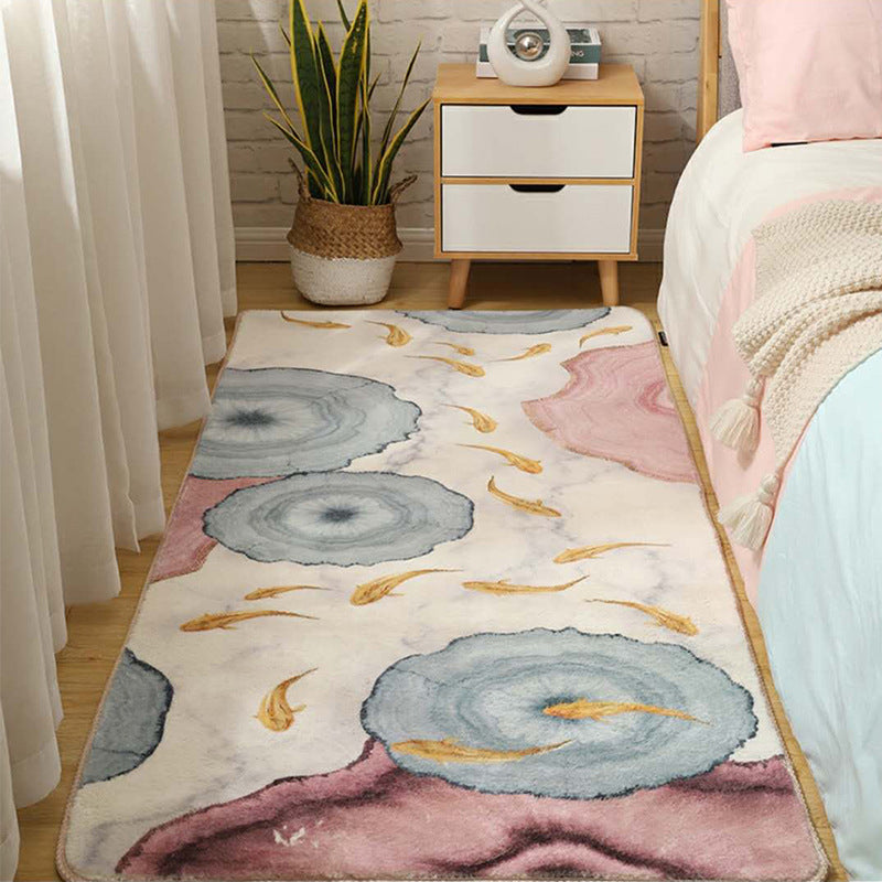 Lisslune | Western Room Rug Multicolored Color Block Indoor Rug Polyester Non-Slip Backing Easy-Care Rug