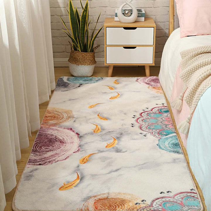 Lisslune | Western Room Rug Multicolored Color Block Indoor Rug Polyester Non-Slip Backing Easy-Care Rug