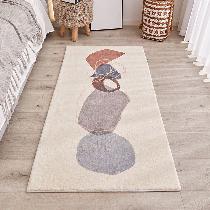 Lisslune | Western Room Rug Multicolored Color Block Indoor Rug Polyester Non-Slip Backing Easy-Care Rug