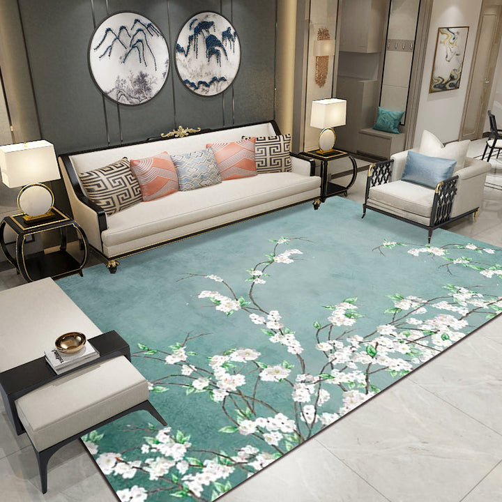 Lisslune | Relaxing Living Room Carpet Multicolored Floral Pattern Carpet Synthetic Non-Slip Pet-Friendly Easy-Care Carpet