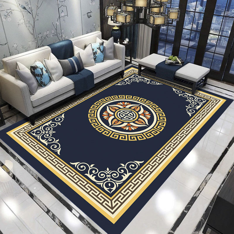 Lisslune | Relaxing Living Room Carpet Multicolored Floral Pattern Carpet Synthetic Non-Slip Pet-Friendly Easy-Care Carpet