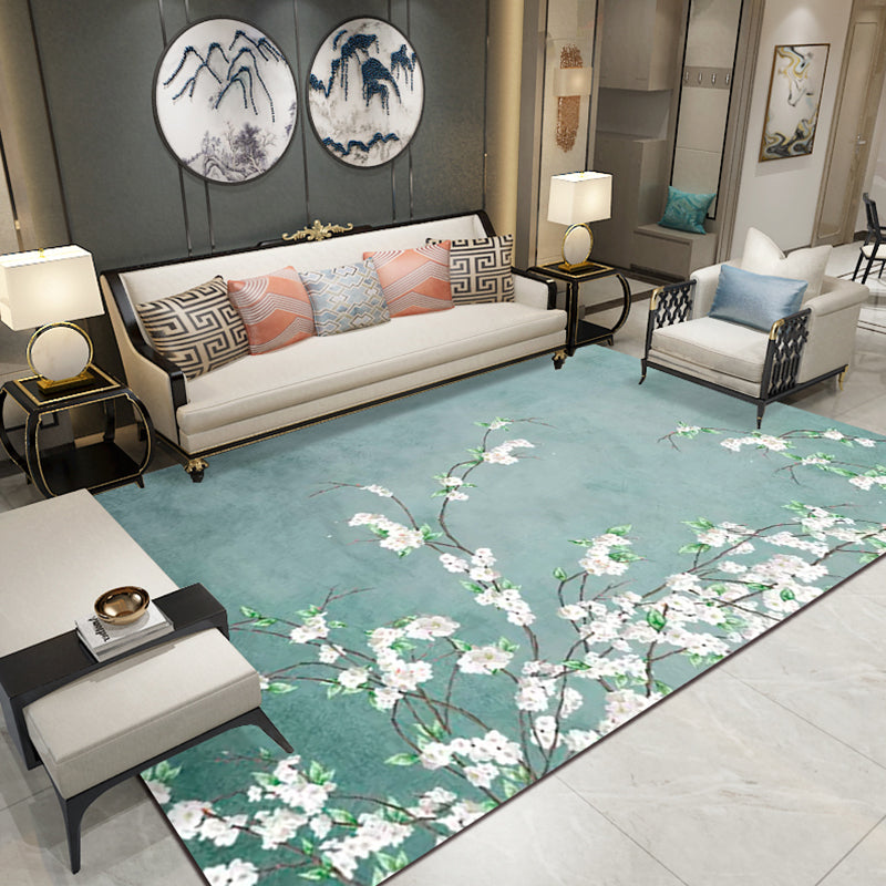 Lisslune | Relaxing Living Room Carpet Multicolored Floral Pattern Carpet Synthetic Non-Slip Pet-Friendly Easy-Care Carpet